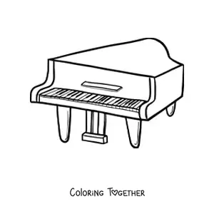 Coloring page of a grand piano