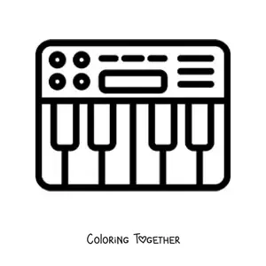 Coloring page of an electronic keyboard