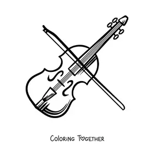 Coloring page of a simple violin