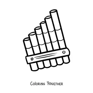 Coloring page of a pan flute