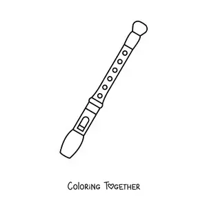 Coloring page of a simple recorder
