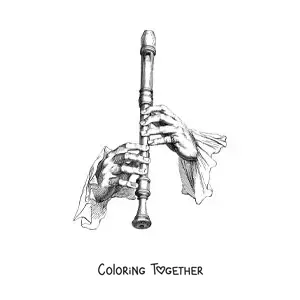 Coloring page of a realistic recorder