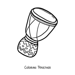 Coloring page of an African drum