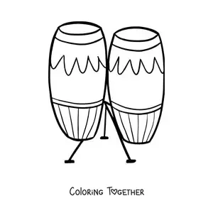 Coloring page of a conga