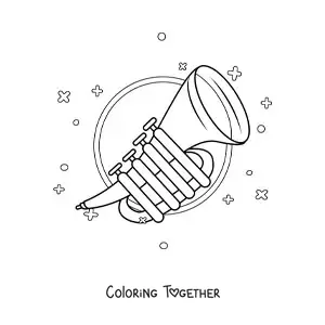 Coloring page of a trumpet