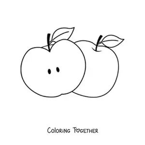 Coloring page of half an apple