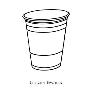 Coloring page of an empty plastic cup