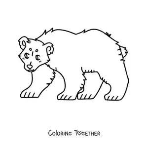 Coloring page of a cartoon bear