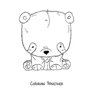Coloring page of a panda teddy bear