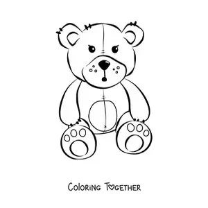 Coloring page of a teddy bear