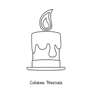 Coloring page of a lit candle