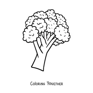 Coloring page of a broccoli