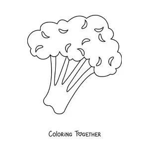 Coloring page of a simple broccoli