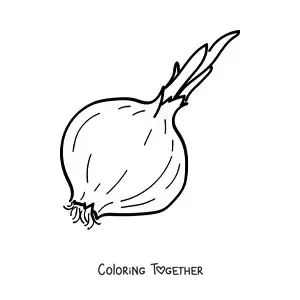 Coloring page of a red onion