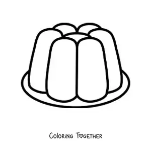 Coloring page of a jelly on a plate