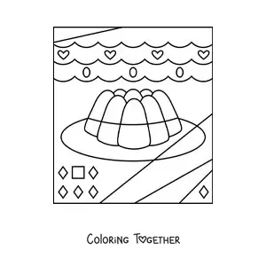 Coloring page of a jelly with geometric shapes