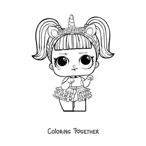 Coloring page of L.O.L. Surprise Unicorn