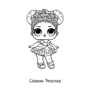 Coloring page of L.O.L. Surprise Flower Child