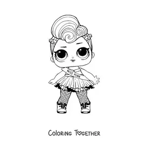 Coloring page of L.O.L. Surprise Miss Punk