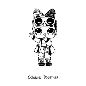 Coloring page of L.O.L. Surprise Snuggle Babe