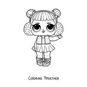 Coloring page of L.O.L. Surprise Snow Angel