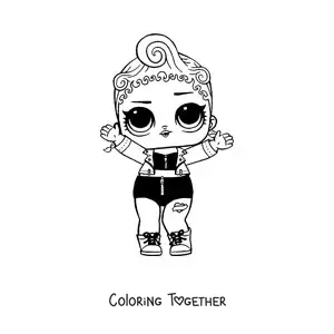 Coloring page of L.O.L. Surprise Pink Baby