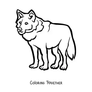 Coloring page of a wolf