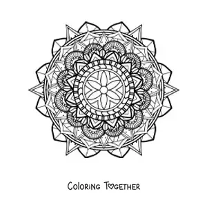 Coloring page of a hard geometric mandala