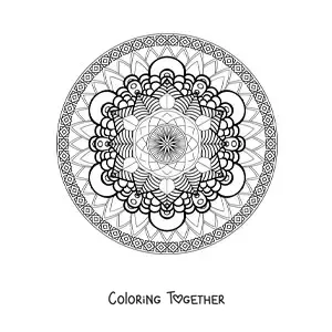 Coloring page of a hard geometric mandala