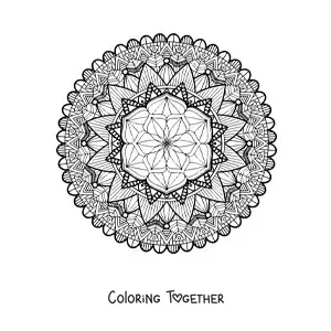 Coloring page of a hard geometric mandala