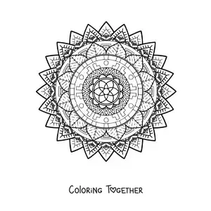 Coloring page of a hard geometric mandala