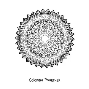 Coloring page of a hard geometric mandala