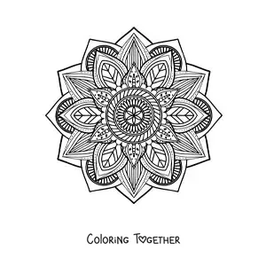 Coloring page of a hard nature mandala