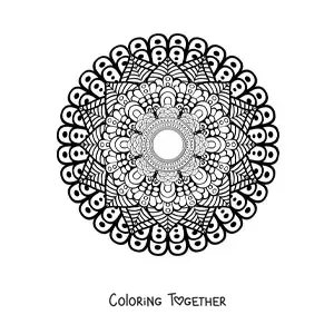 Coloring page of a hard nature mandala