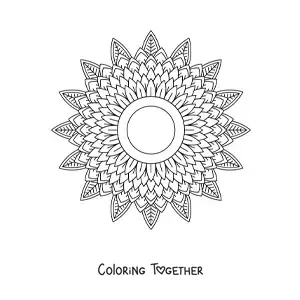 Coloring page of a hard nature mandala