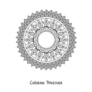 Coloring page of a hard nature mandala