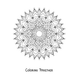 Coloring page of a hard nature mandala