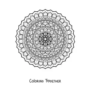 Coloring page of a pretty hard mandala