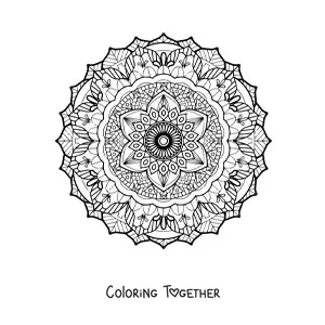 Coloring page of a pretty hard mandala