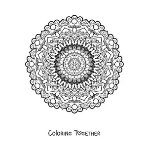Coloring page of a pretty hard mandala