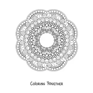 Coloring page of a pretty hard mandala