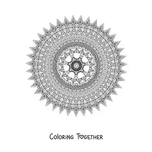Coloring page of a super hard mandala