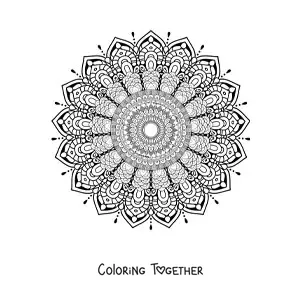 Coloring page of a super hard mandala
