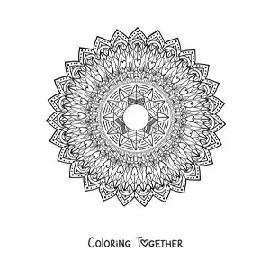 Coloring page of a hard mandala