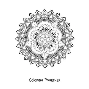 Coloring page of a hard mandala