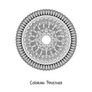 Coloring page of a hard mandala