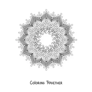 Coloring page of a hard mandala