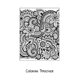 Coloring page of Zentangle style flowers