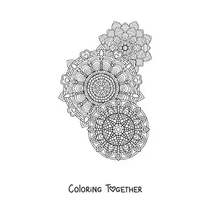 Coloring page of Zentangle style mandalas