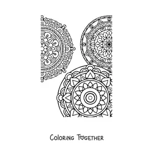 Coloring page of Zentangle style mandalas